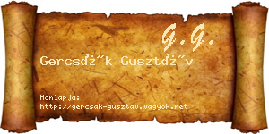 Gercsák Gusztáv névjegykártya